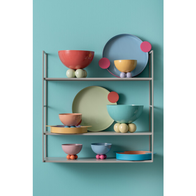 Present Time dienblad double funky medium peach orange & aqua blue 3062359 large