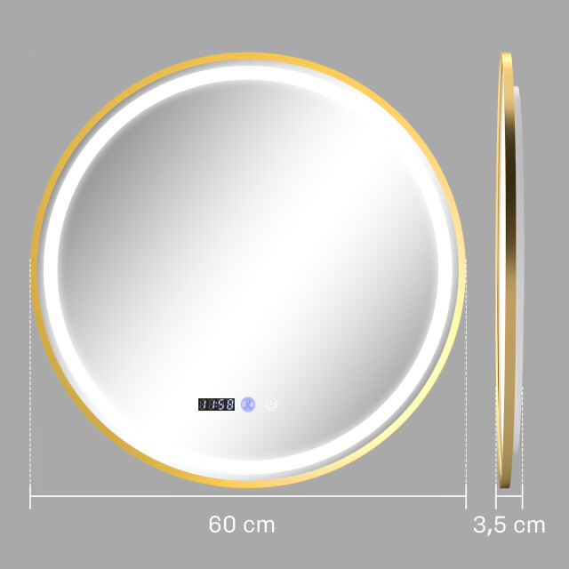 4goodz Ronde badkamerspiegel met led-verlichting met anti-condensfunctie, 3176414 large