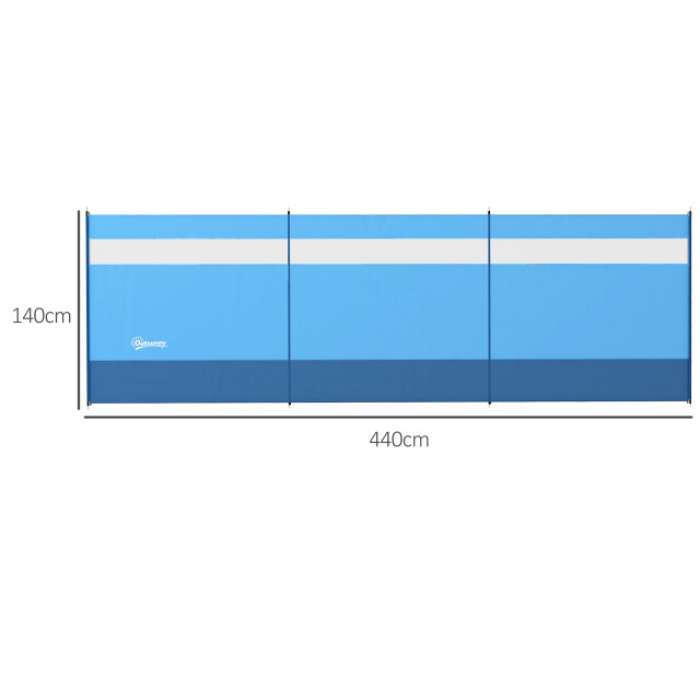 4goodz Outsunny windscherm met kijkvenster en draagtas, stalen palen, 440x140cm, 3175376 large