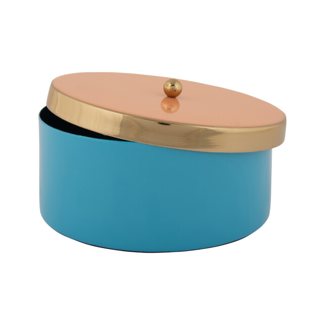 Present Time opbergbox double funky medium aqua blue & peach orange 3062325 large