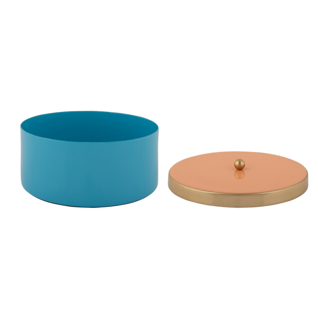 Present Time opbergbox double funky medium aqua blue & peach orange 3062325 large