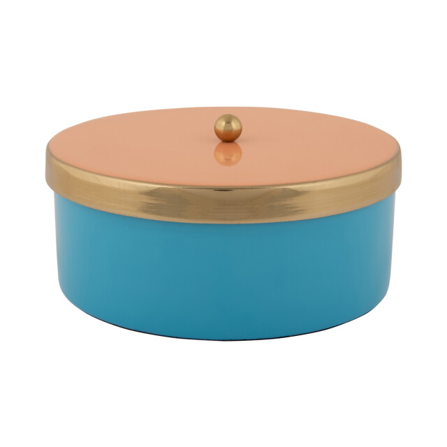Present Time opbergbox double funky medium aqua blue & peach orange 3062325 large