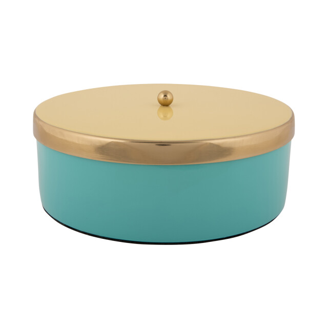 Present Time opbergbox double funky large turquoise blue & soft yellow 3062328 large