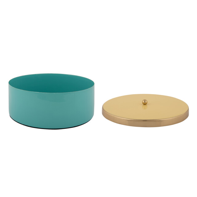 Present Time opbergbox double funky large turquoise blue & soft yellow 3062328 large