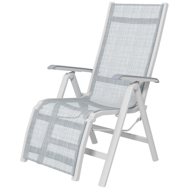 4goodz Grijze 5 standen tuinstoel loungestoel voor buiten, weerbestendig - 3176442 large