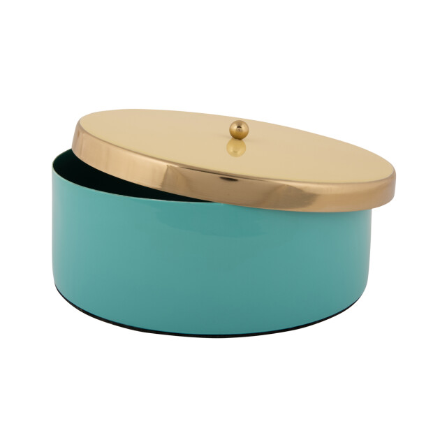 Present Time opbergbox double funky large turquoise blue & soft yellow 3062328 large