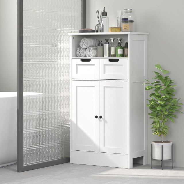 4goodz Badkamerkast met 2 laden, 2 deuren en open vak 30x60x109 cm - 3176443 large