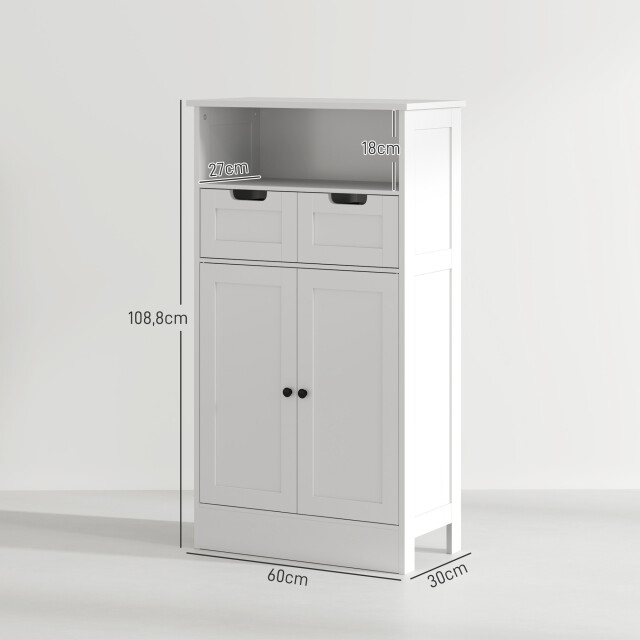 4goodz Badkamerkast met 2 laden, 2 deuren en open vak 30x60x109 cm - 3176443 large