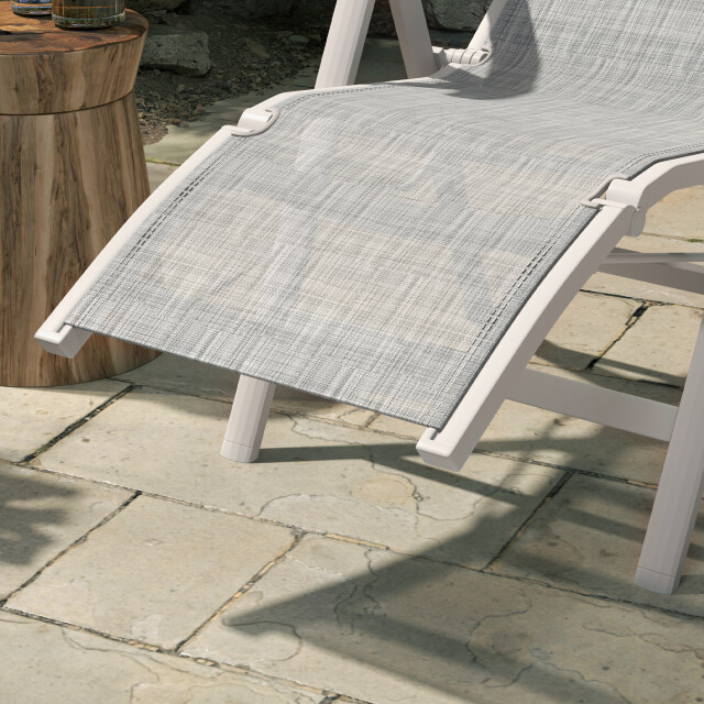 4goodz Grijze 5 standen tuinstoel loungestoel voor buiten, weerbestendig - 3176442 large