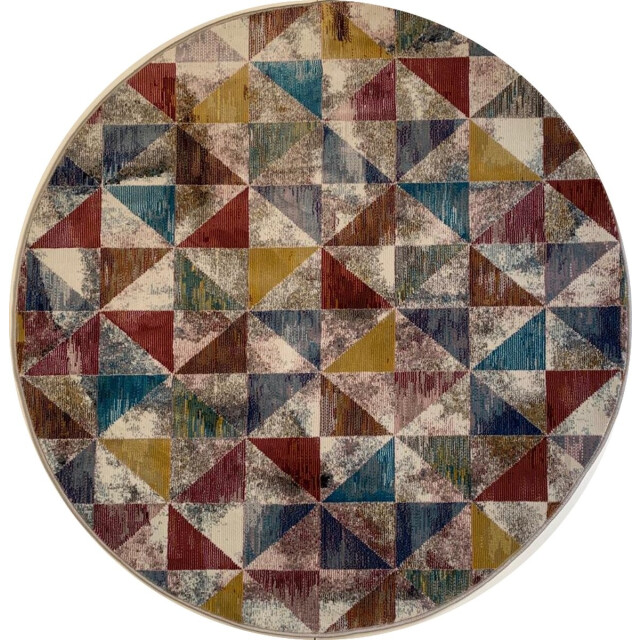 Muratap Picasso sahra vintage rond vloerkleed multi laagpolig- 200 cm rond 3176422 large
