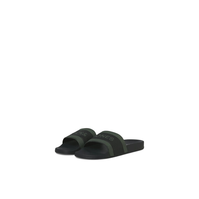 Jack & Jones Heren badslippers jfwjarred antraciet/donkergroen 12274561-Antra/Groen large