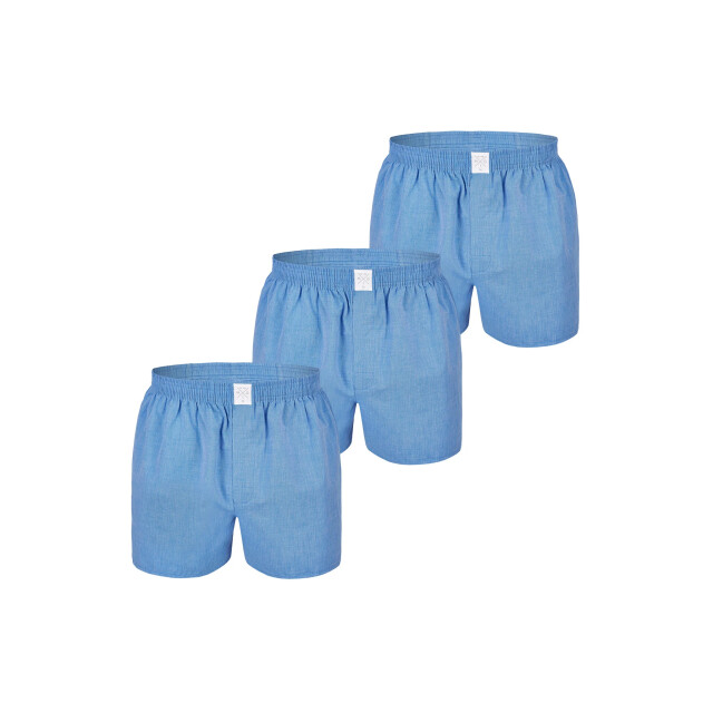 MG-1 Heren wijde boxershorts geweven katoen effen 3-pack MG1-927-3P-BLUE large