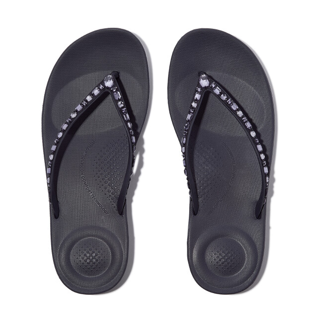 FitFlop Iqushion multi-crystal ergonomic flip-flops JC8 large