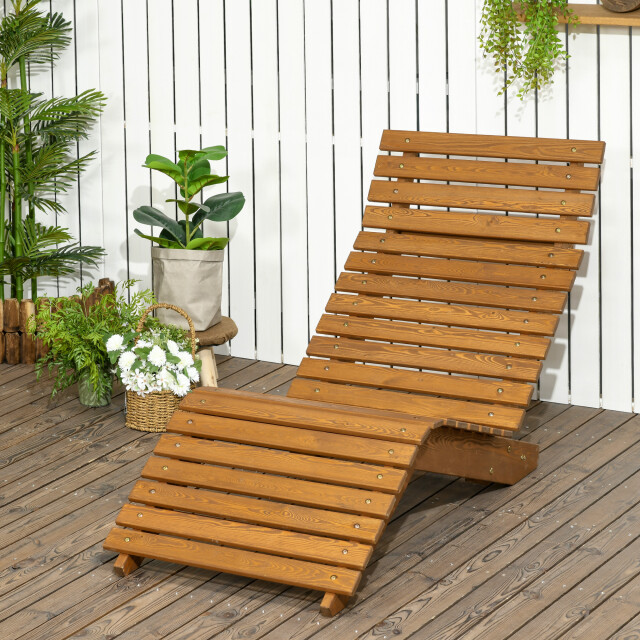 4goodz Outsunny ligstoel saunabank hout loungebed tot 120 kg 3177768 large