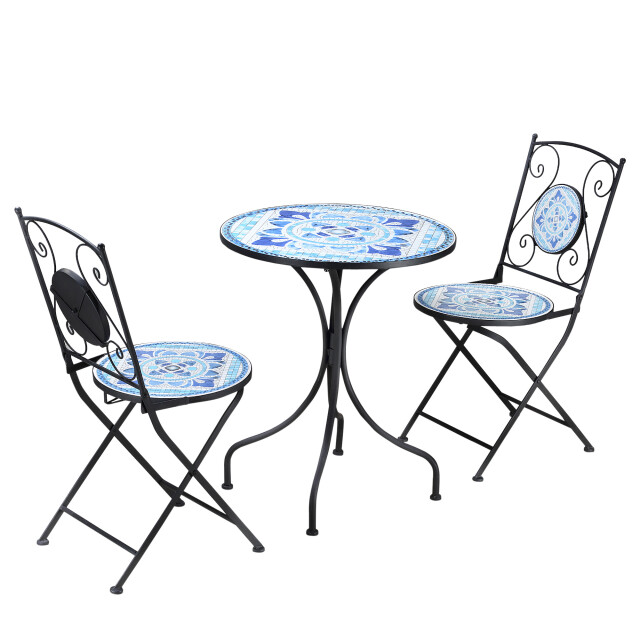 4goodz Outsunny klassieke 3-delige bistroset met staal en keramiek ideaal voor 3177766 large