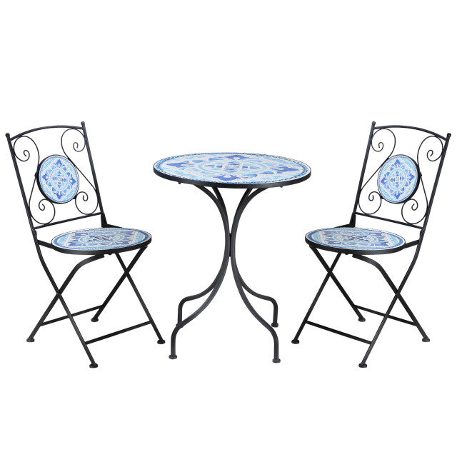 4goodz Outsunny klassieke 3-delige bistroset met staal en keramiek ideaal voor 3177766 large