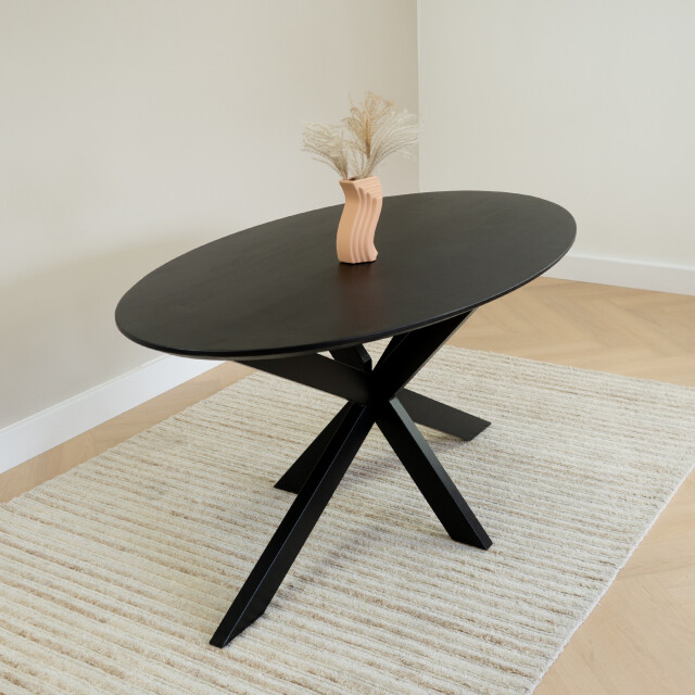 QUVIO Eettafel sofia – ovaal – 160x90 cm – kruispoot – 3177757 large