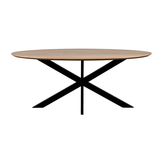 QUVIO Eettafel sofia – ovaal – 160x90 cm – zwart – naturel 3177756 large