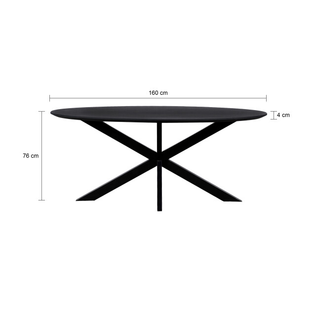 QUVIO Eettafel sofia – ovaal – 160x90 cm – kruispoot – 3177757 large