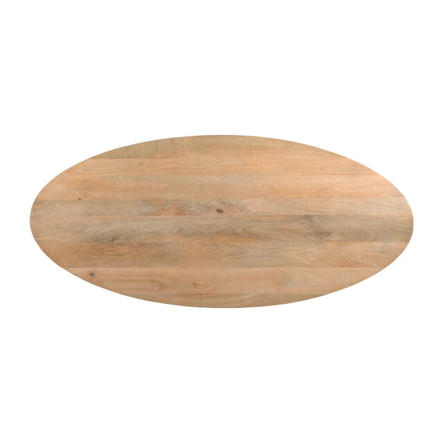QUVIO Eettafel sofia – ovaal – 160x90 cm – zwart – naturel 3177756 large