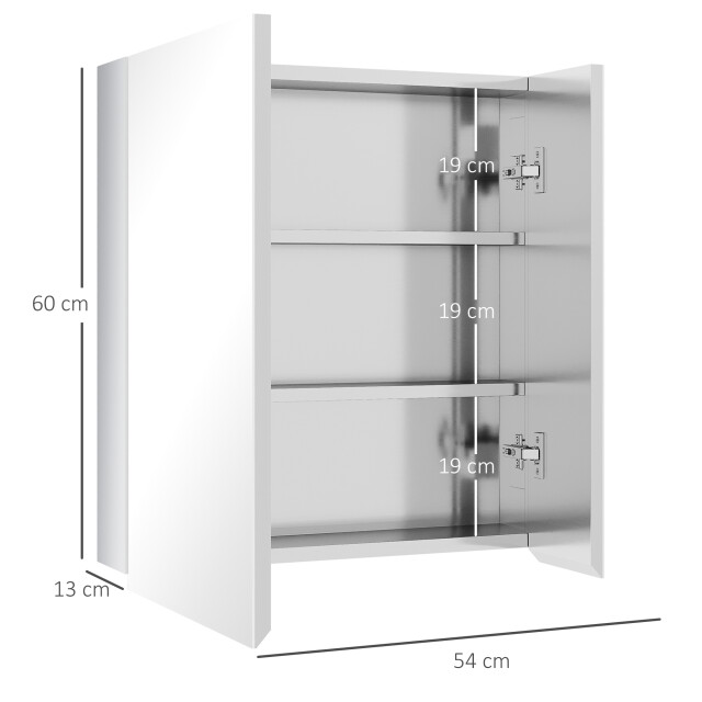 4goodz Kleankin spiegelkast, badkamerspiegelkast met 3 binnenplanken, dubbele 3177849 large
