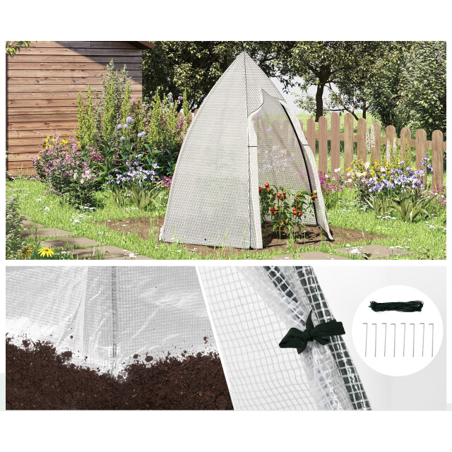 4goodz Outsunny broeikas overwintertent met roldeur 138x160x180cm - 3177845 large