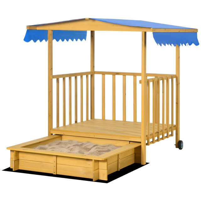 4goodz Outsunny zandbak met speelhuis en dak 129x133x137,5 cm 3177850 large