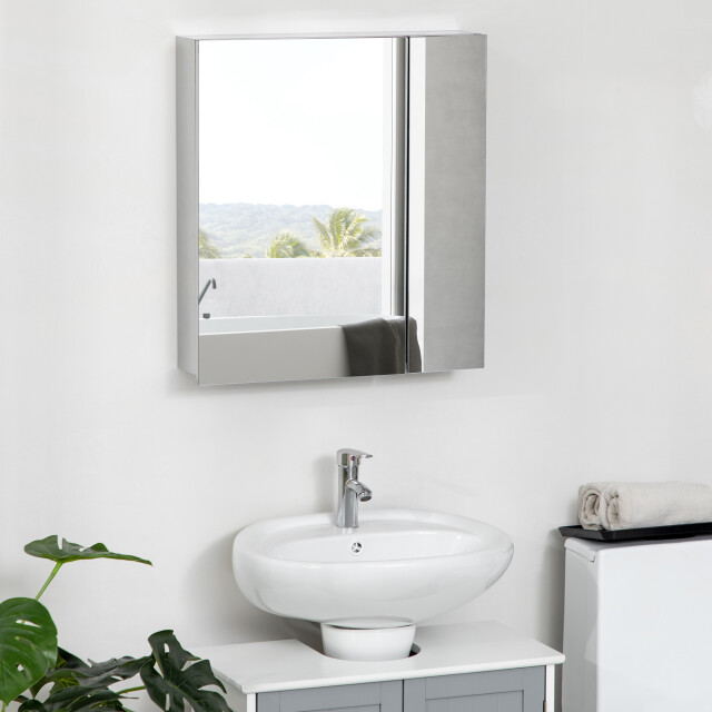 4goodz Kleankin spiegelkast, badkamerspiegelkast met 3 binnenplanken, dubbele 3177849 large
