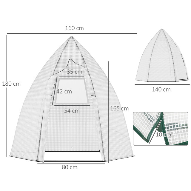 4goodz Outsunny broeikas overwintertent met roldeur 138x160x180cm - 3177845 large