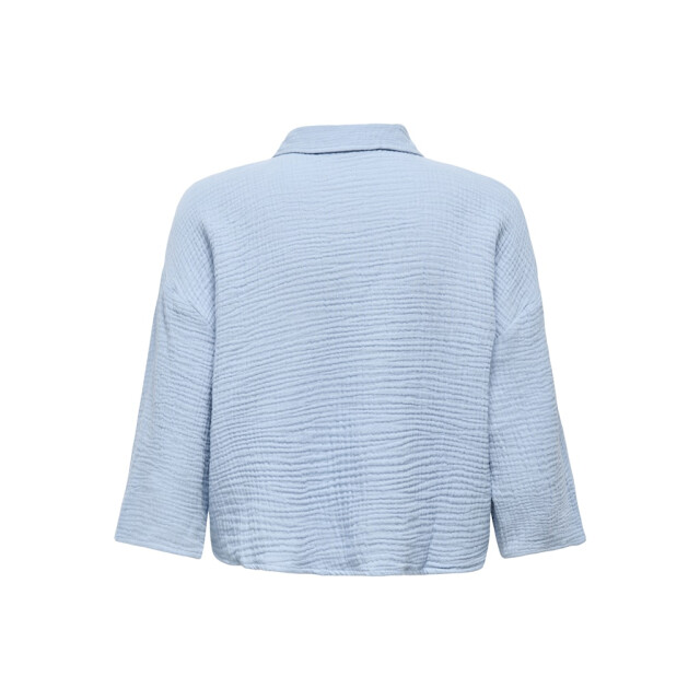 Jacqueline de Yong theis life 3/4 crop shirt wvn no 15307159 soft chambray 06615.210.0038 large