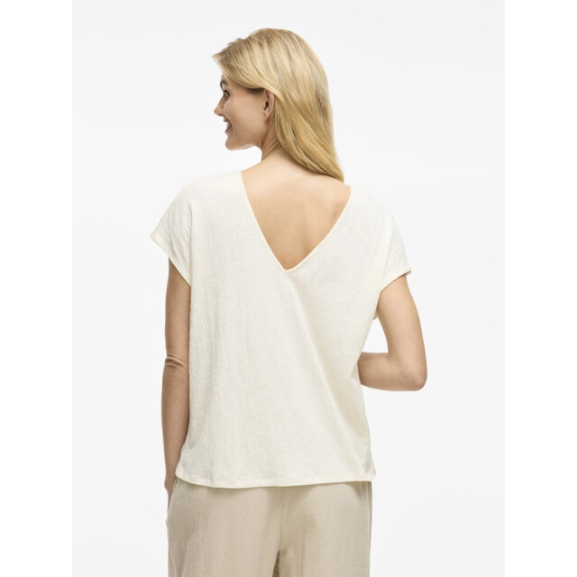 Vila visyma lace v-neck cap sleeve top/d 14105378 birch 06011.198.0177 large