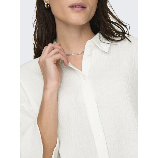 Jacqueline de Yong theis life 3/4 crop shirt wvn no 15307159 cloud dancer 06613.198.0024 large
