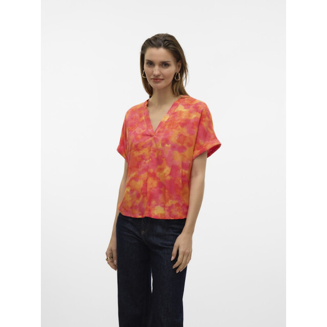 Vero Moda vmciana ss v-neck top wvn lcs ga 10326627 golden straw 06613.626.0006 large