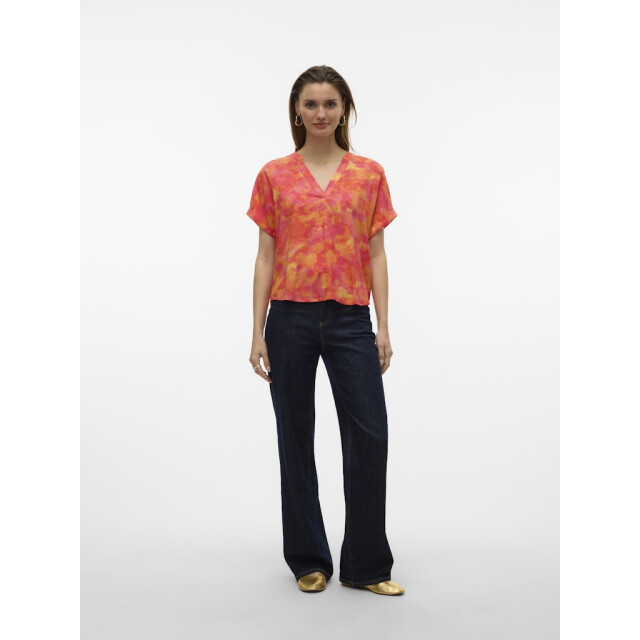 Vero Moda vmciana ss v-neck top wvn lcs ga 10326627 golden straw 06613.626.0006 large