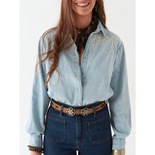 Maison Hotel blouse lm austin mustang blue 06615.268.0007 large