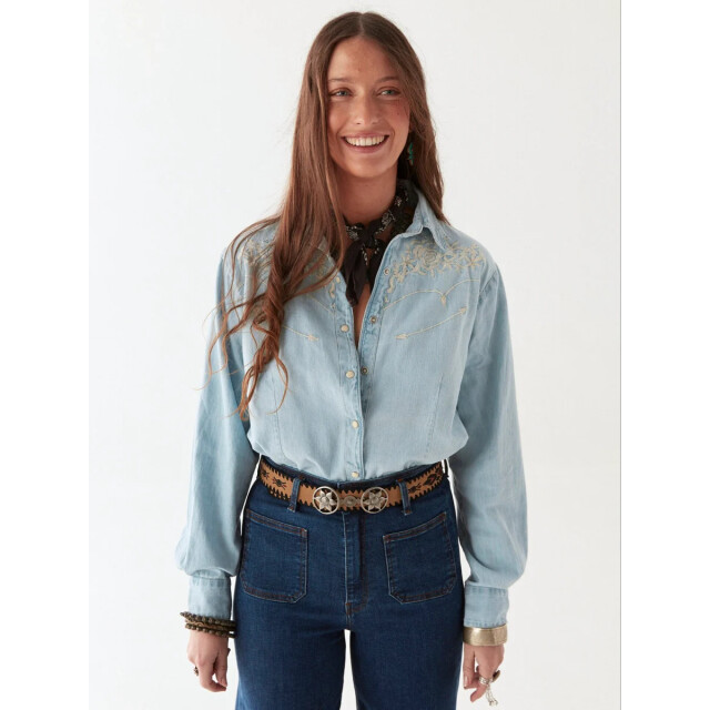 Maison Hotel blouse lm austin mustang blue 06615.268.0007 large