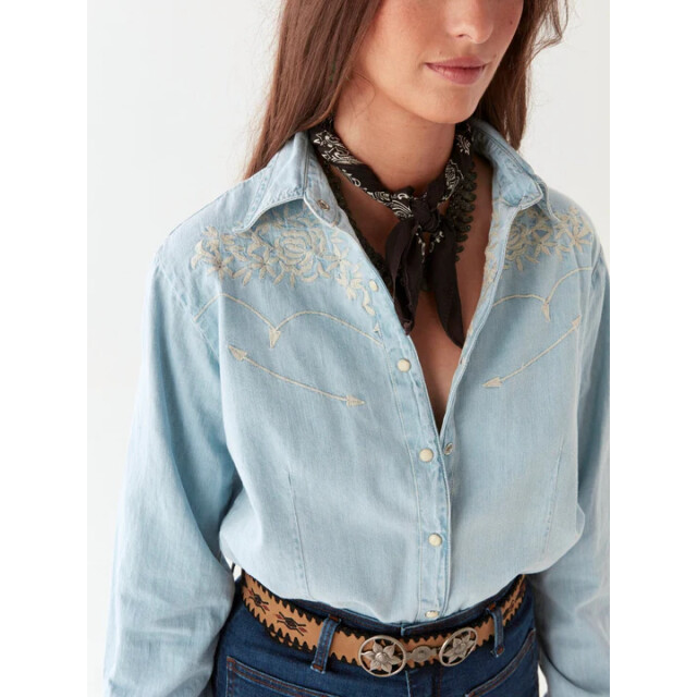 Maison Hotel blouse lm austin mustang blue 06615.268.0007 large