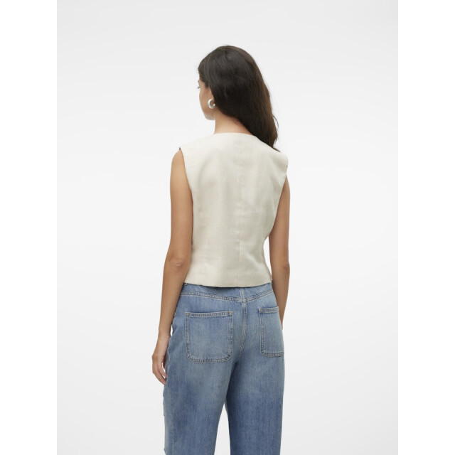 Vero Moda vmflorence sl linen waistcoat 10306673 birch 06226.198.0019 large