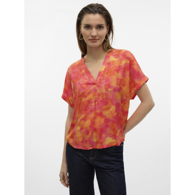 Vero Moda vmciana ss v-neck top wvn lcs ga 10326627 golden straw 06613.626.0006 large