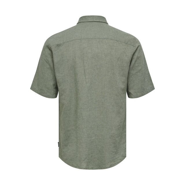Only & Sons onscaiden ss solid linen shirt noos 22009885 swamp 05631.369.0118 large