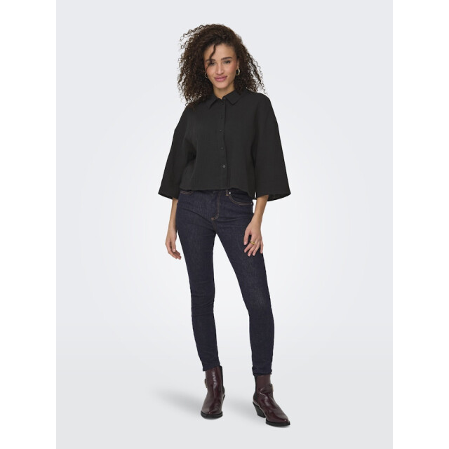 Jacqueline de Yong theis life 3/4 crop shirt wvn no 15307159 phantom 06613.980.0053 large