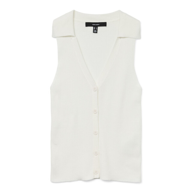 Vero Moda vmwillow sl v-neck polo top 10330770 snow white 06010.112.0058 large