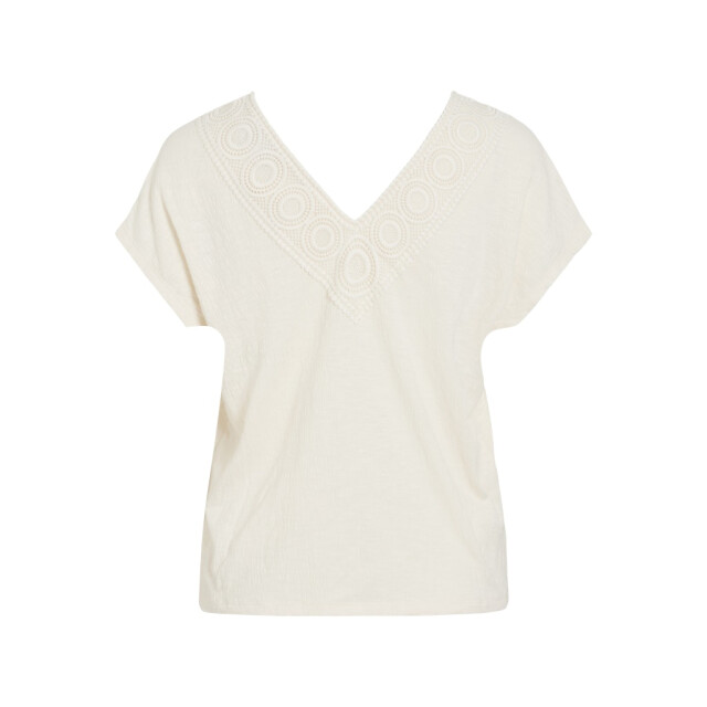 Vila visyma lace v-neck cap sleeve top/d 14105378 birch 06011.198.0177 large