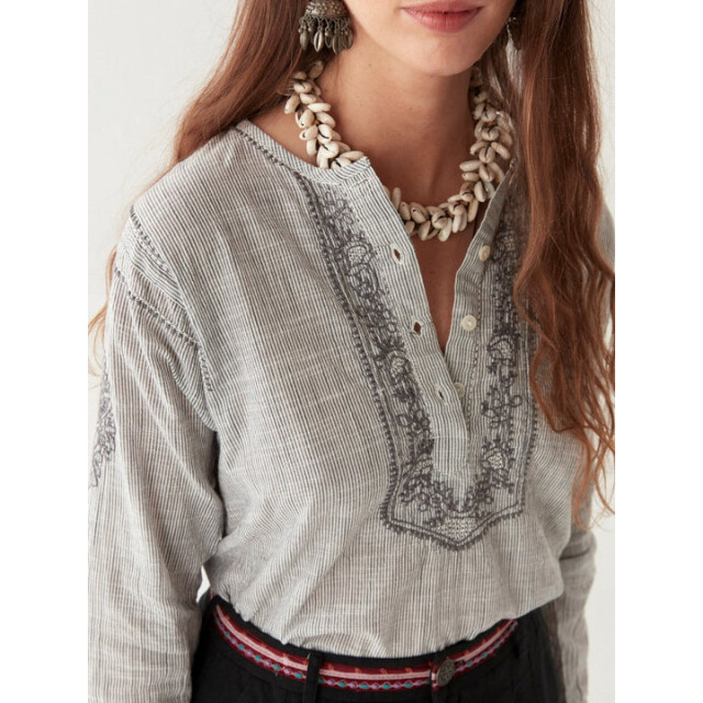 Maison Hotel blouse lm cas blue stripes 06615.241.0026 large