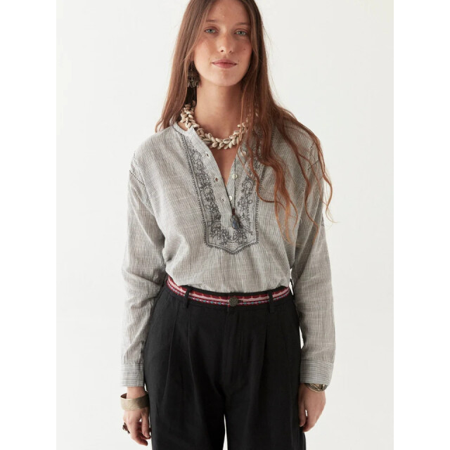 Maison Hotel blouse lm cas blue stripes 06615.241.0026 large