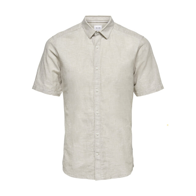 Only & Sons onscaiden ss solid linen shirt 22009885 chinchilla 05632.849.0006 large