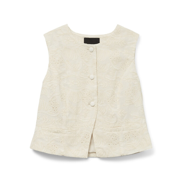 Vero Moda vmeline sl short embr waistcoat 10329144 cloud dancer 06226.198.0010 large