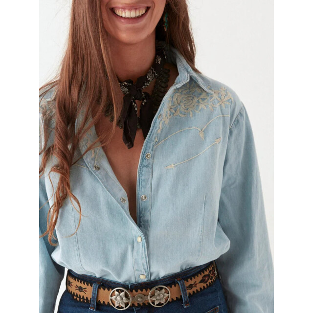 Maison Hotel blouse lm austin mustang blue 06615.268.0007 large