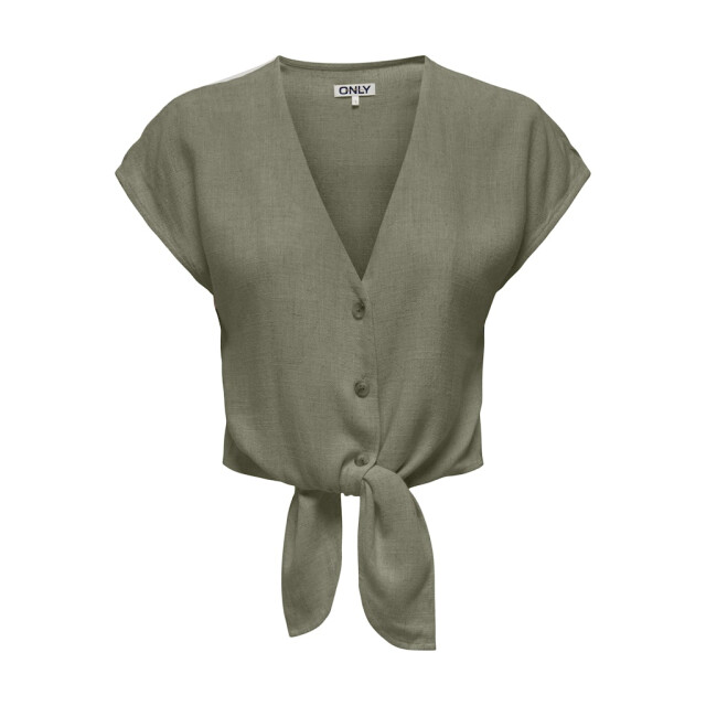 Only onlsiesta ss knot lin bl shirt pnt 15322270 deep lichen green 06613.369.0015 large