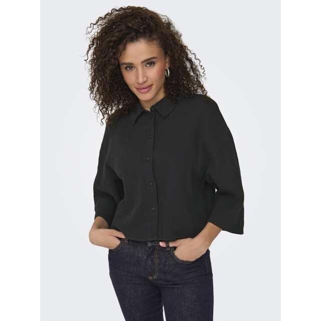 Jacqueline de Yong theis life 3/4 crop shirt wvn no 15307159 phantom 06613.980.0053 large